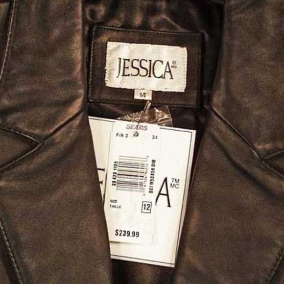 JACKET, CALF LEATHER, JESSICA, MISSES 14, BLACK, SOFT HIGH QUALITY, TWO POCKETS, - Picture 6 of 6